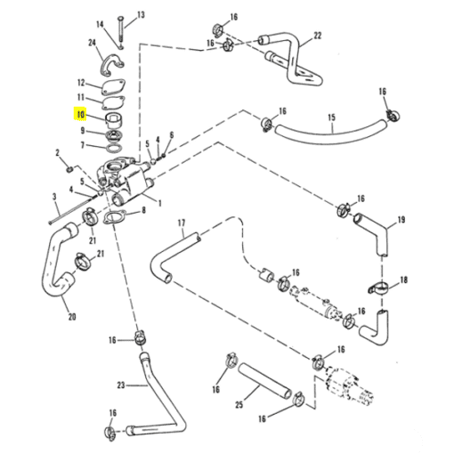 REC23-806922 - Cale de thermostat Mercruiser 17495 3.0L - V6 et V8