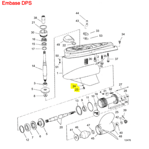 REC22-67892A05 - Bouchon de vidange magnétique + joint - Embase ALPHA ONE GEN 1 et 2 / Embase DPS et SX - Mercruiser 22-67892A05 / Volvo Penta 3854539 / OMC 0318544