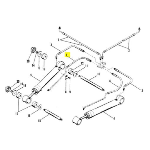 REC32-864588 - Flexible de trim bâbord - Embase R / MR / ALPHA ONE GEN 1 ( vérin de trim 395 mm) / BRAVO 1, 2, 3, XR - Mercruiser 32-864588 / OMC 0508856