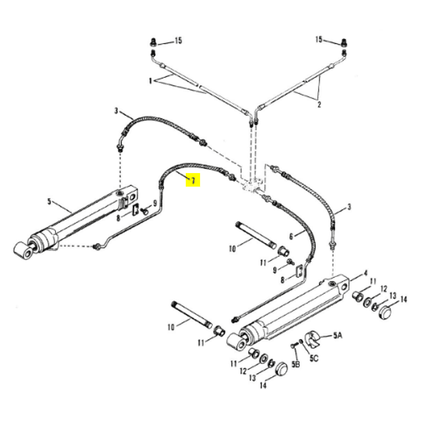 REC32-864959 - Flexible de trim bâbord - Embase ALPHA ONE GEN 1 (vérin de trim 411mm) et GEN 2 - Mercruiser 32-864959 / OMC 0508856