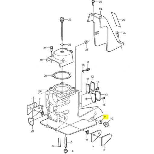 RM3853424 - Rondelle axe vérin - Embase DP et SX - Volvo Penta 3853424 / OMC 0778271