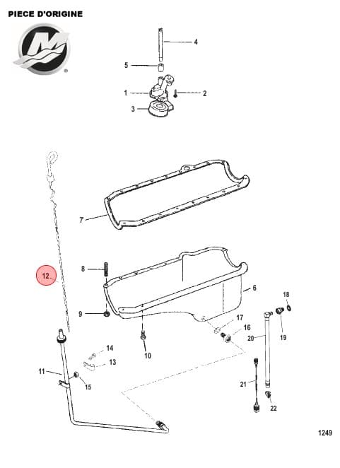 BK-861942T6 - Tirette de jauge à huile Mercruiser 861942T6